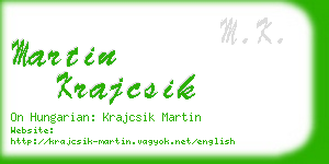 martin krajcsik business card